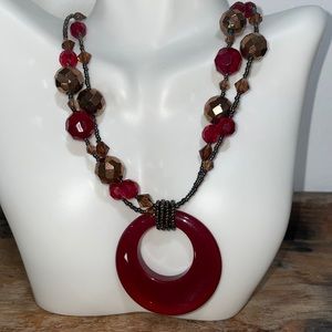 Maroon necklace By Lia Sophia!!